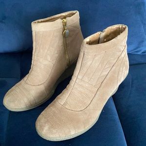Booties - Tan - Wedge - Size 7